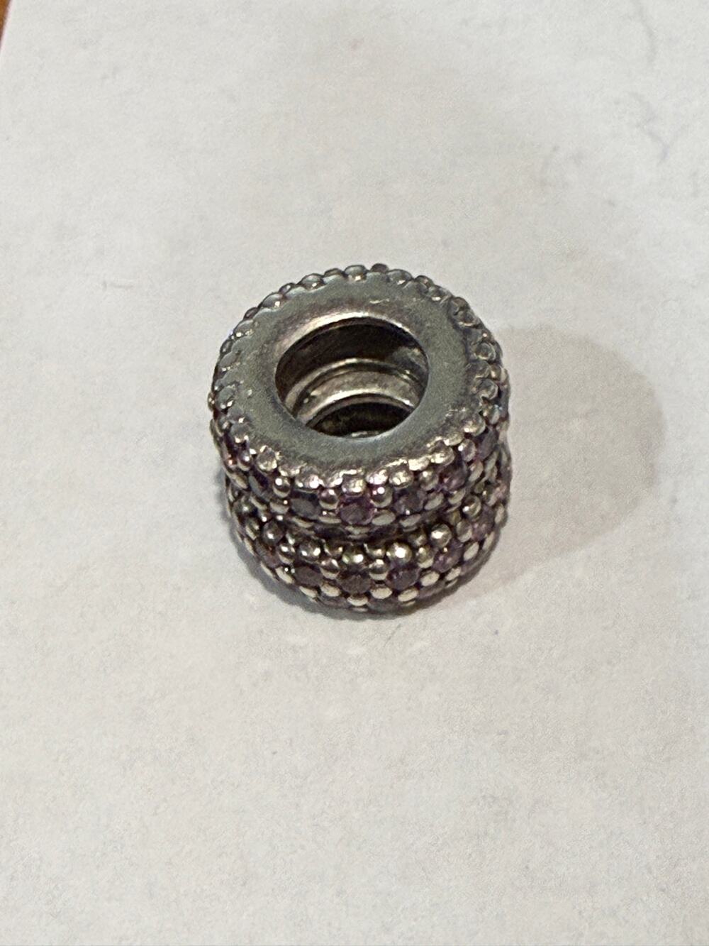 Pandora Purple Sparkle Spacer Charm Set of 2 Pave